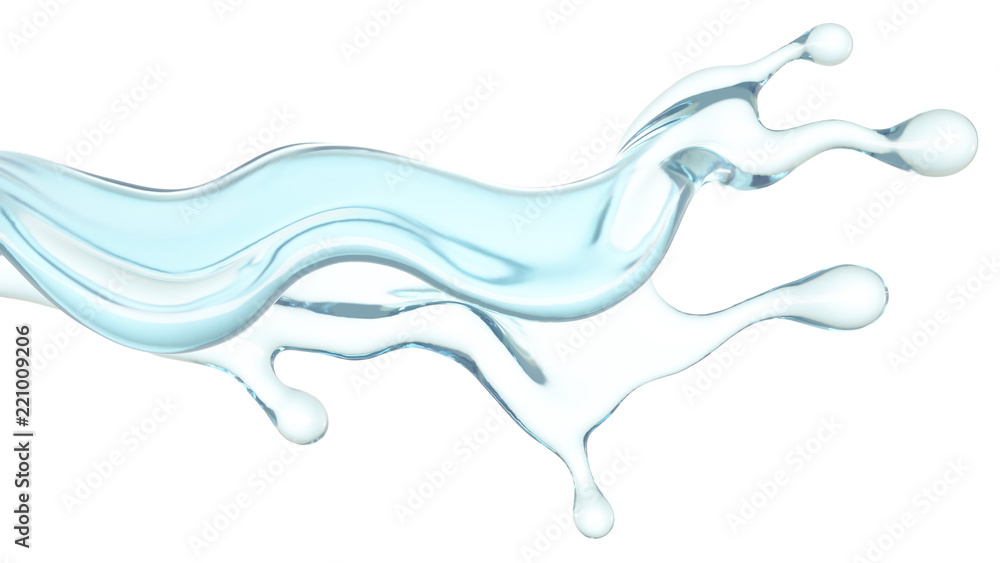 A splash of clear blue water. 3d illustration, 3d rendering. A splash of clear blue water. 3d illustration, 3d rendering.