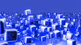 blue three-dimensional cubes. abstract background. 3D rendering