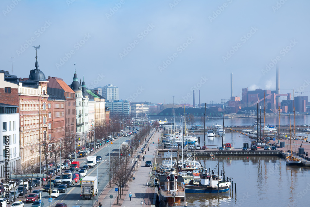 the Pohjoisranta waterfront in Helsinki
