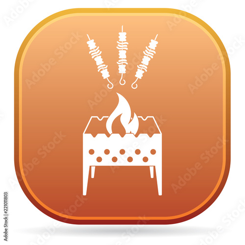 Brazier grill with kebab icon