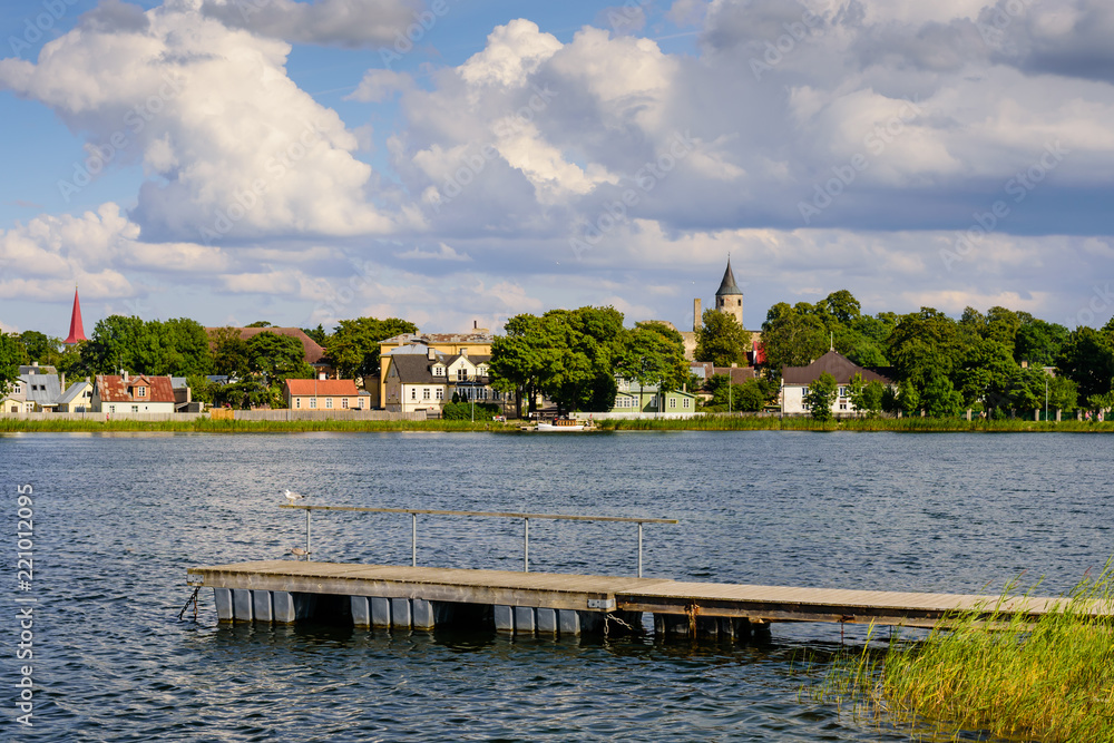 Cityscape of Haapsalu, a beautiful summer view of the city, Estonia
