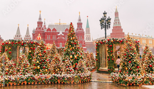 Moscow. Christmas decorations on red square.