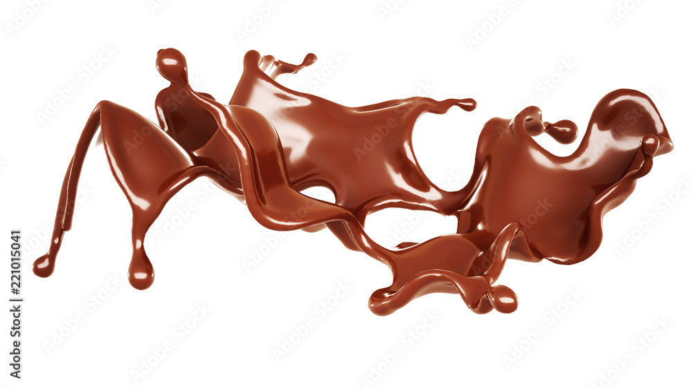 A splash of chocolate. 3d illustration, 3d rendering. A splash of chocolate. 3d illustration, 3d rendering.