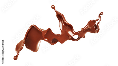 A splash of chocolate. 3d illustration  3d rendering.