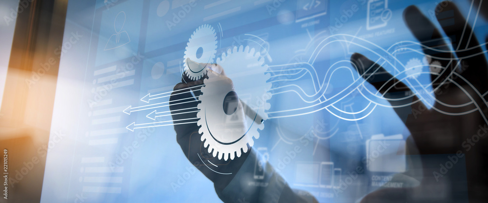 © everythingpossible - Thinking about structuring virtual diagram of business process with solutions. businessman hand working with finances about cost. © everythingpossible - Thinking about structuring virtual diagram of business process with solutions. businessman hand working with finances about cost.