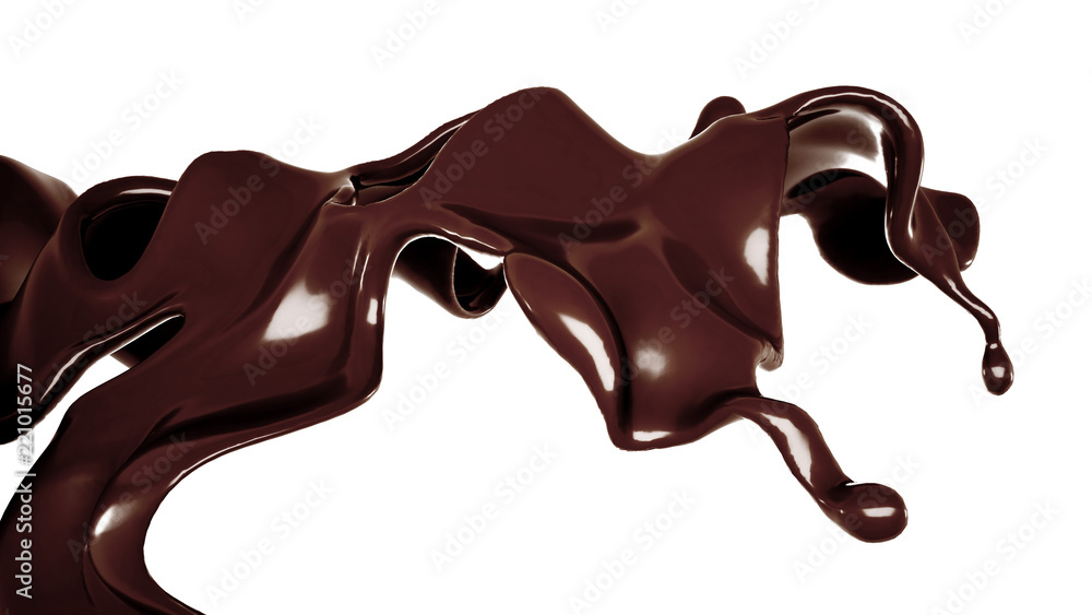 A splash of chocolate. 3d illustration, 3d rendering. A splash of chocolate. 3d illustration, 3d rendering.