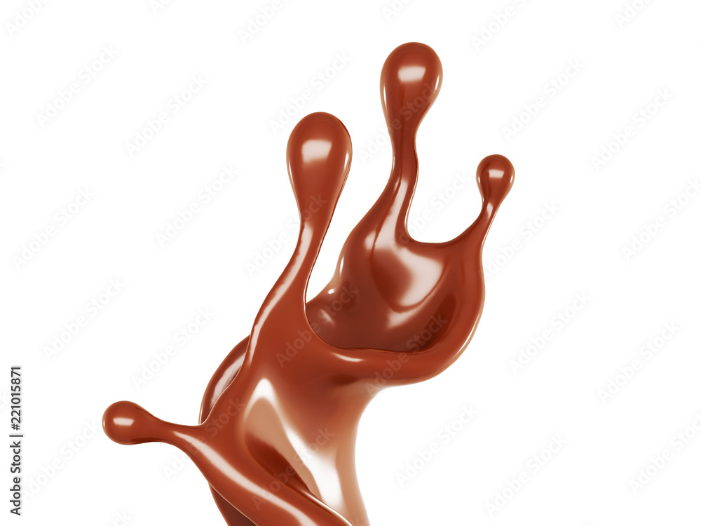 Fototapeta premium A splash of chocolate. 3d illustration, 3d rendering.