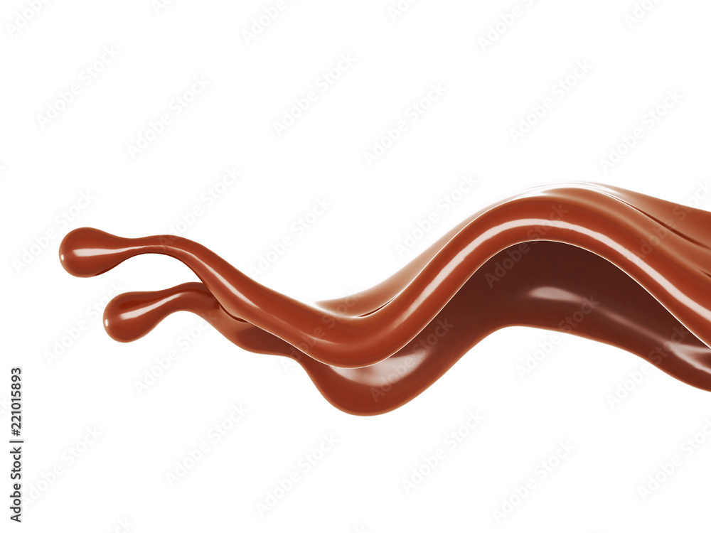A splash of chocolate. 3d illustration, 3d rendering. A splash of chocolate. 3d illustration, 3d rendering.