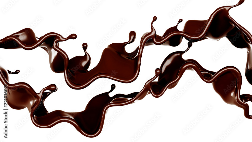 A splash of chocolate. 3d illustration, 3d rendering. A splash of chocolate. 3d illustration, 3d rendering.