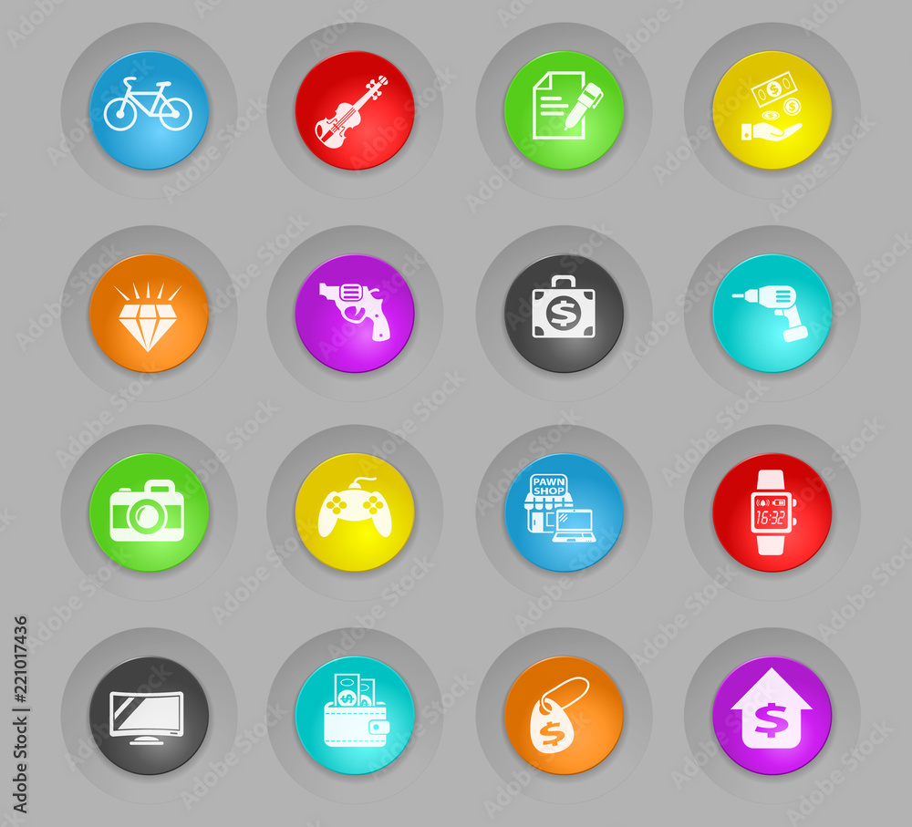pawn shop icon set pawn shop icon set