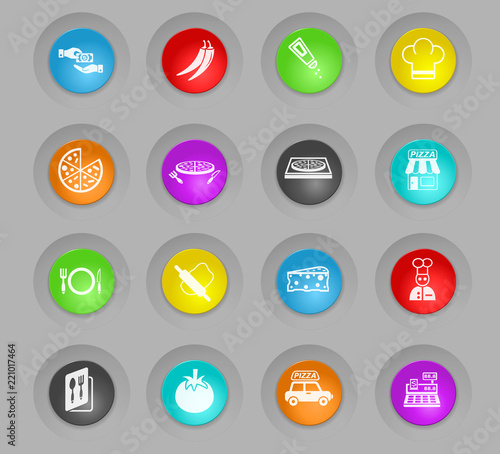 pizzeria icon set
