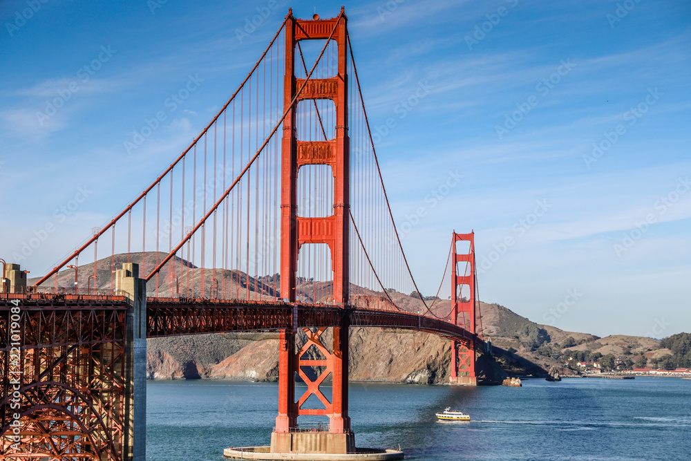 Famous Golden Gate Bridge in San Francisco, California, USA Famous Golden Gate Bridge in San Francisco, California, USA