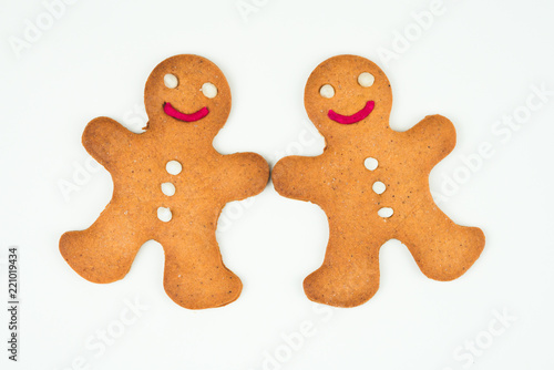 Man cookie on white background
