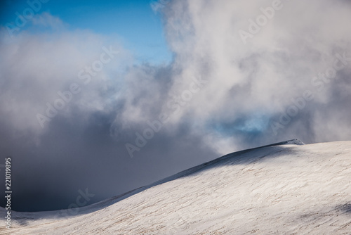 Brecon Beacons National Park in Wales covered in Snow