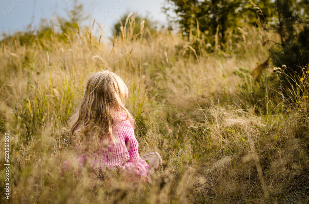 adorable girl in autumn forest adorable girl in autumn forest