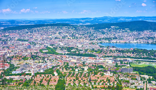 Panoramic view of Zurich in Switzerland photo