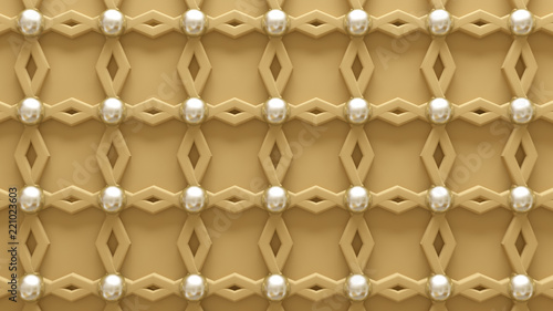 Architectural  interior pattern  white  yellow  gold texture wall. 3d illustration  3d rendering.