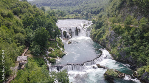 Strbacki buk    trba  ki buk  waterfall is a 25 m high waterfall on the Una River. It is greatest waterfall in Bosnia and Herzegovina.