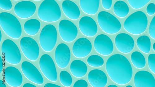 Turquoise texture background with relief and circles. 3d illustration, 3d rendering.