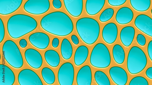 Turquoise texture background with relief and circles. 3d illustration, 3d rendering.