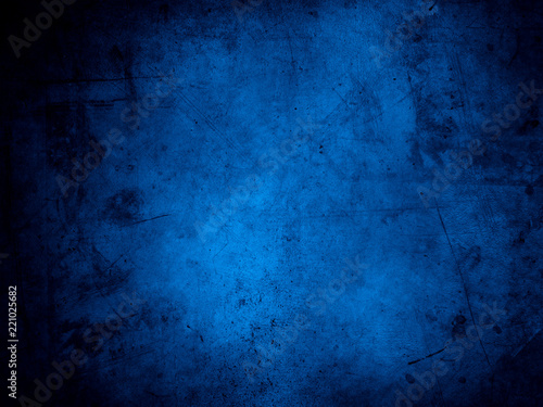 Blue grunge dark concrete wall texture background