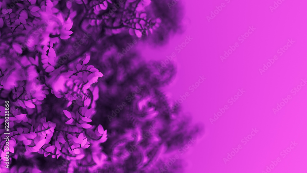 Beautiful purple background with leaves, season of the year. 3d illustration, 3d rendering. Beautiful purple background with leaves, season of the year. 3d illustration, 3d rendering.