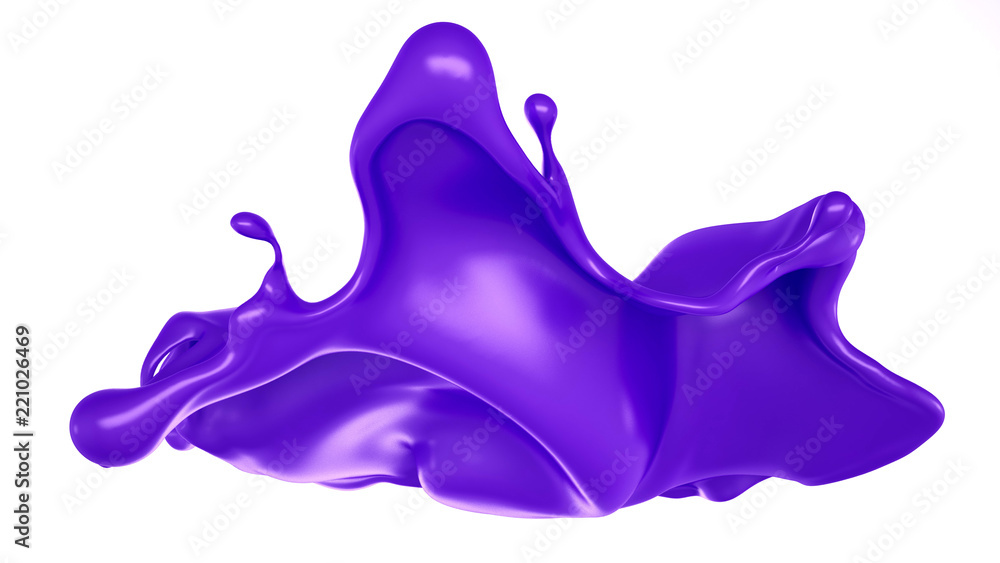 A splash of purple liquid. 3d illustration, 3d rendering. A splash of purple liquid. 3d illustration, 3d rendering.