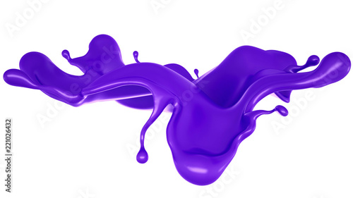 A splash of purple liquid. 3d illustration, 3d rendering.