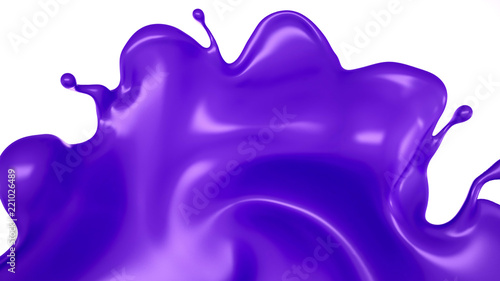 A splash of purple liquid. 3d illustration, 3d rendering.