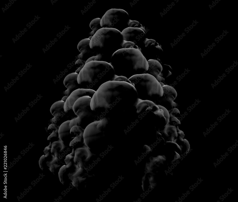 Gray smoke on a black background. 3d illustration, 3d rendering. Gray smoke on a black background. 3d illustration, 3d rendering.