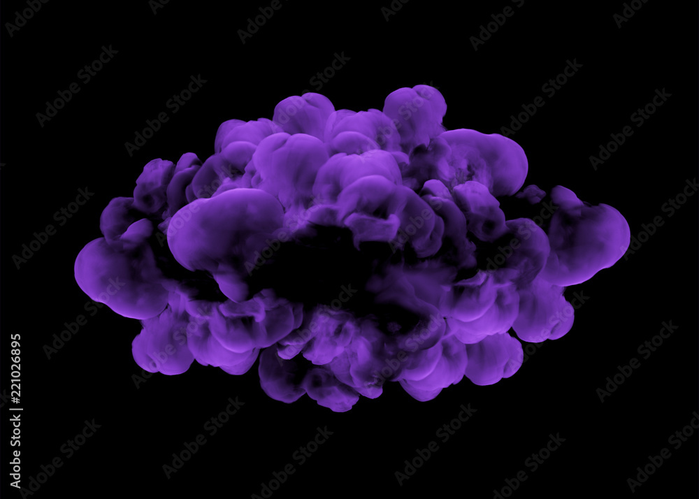 Purple smoke on a black background. 3d illustration, 3d rendering. Purple smoke on a black background. 3d illustration, 3d rendering.