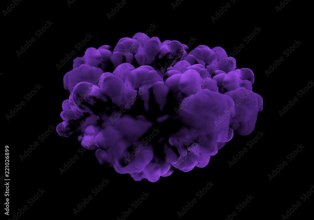 Purple smoke on a black background. 3d illustration, 3d rendering. Purple smoke on a black background. 3d illustration, 3d rendering.
