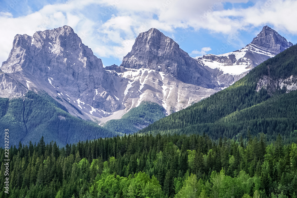 Three Sisters Mountain in Canmore, Alberta Canada