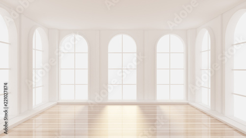 Luxurious white empty interior. 3d illustration, 3d rendering.