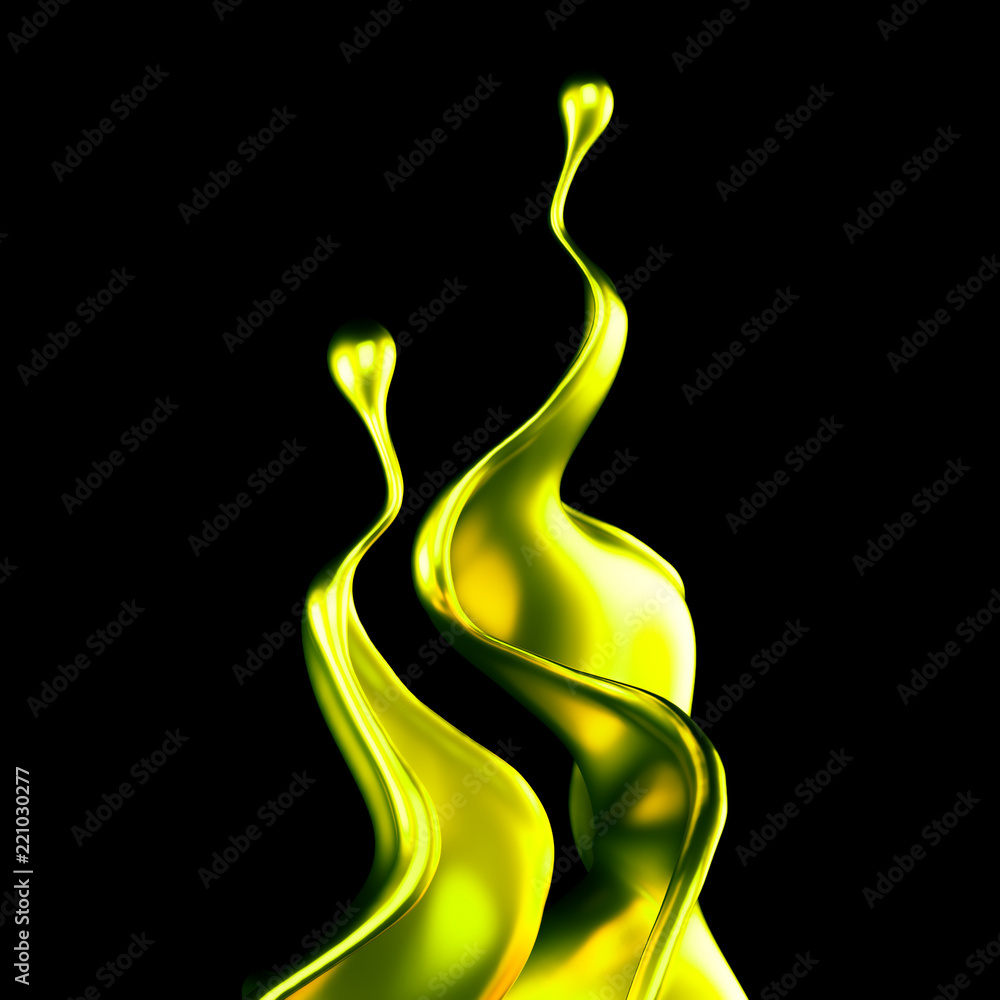 Luxury golden splash of liquid. 3d illustration, 3d rendering. Luxury golden splash of liquid. 3d illustration, 3d rendering.