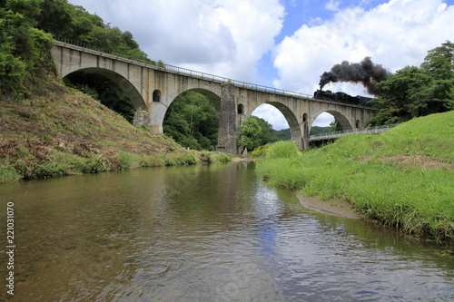 めがね橋 (岩手県遠野市)とSL