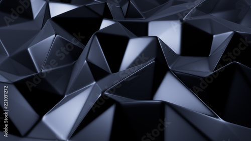 Blue crystal background with triangles. 3d illustration  3d rendering.