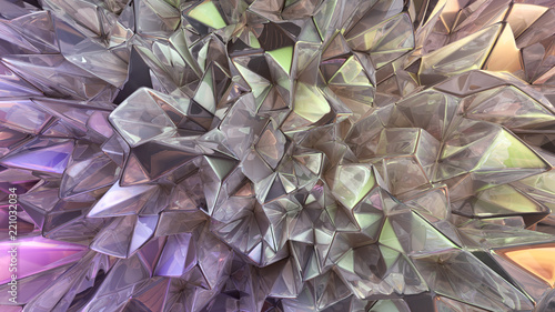 Crystal background with triangles. 3d illustration  3d rendering.