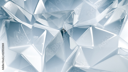 Gray crystal background with triangles. 3d illustration  3d rendering.