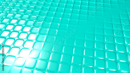 Turquoise geometric background with relief. 3d illustration  3d rendering.