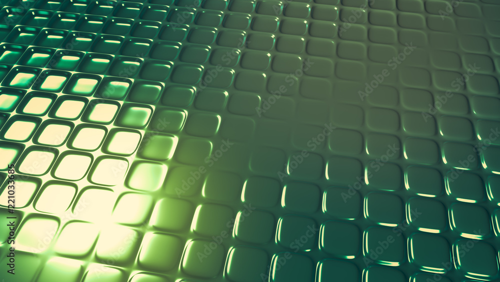 Naklejka premium Green geometric background with relief. 3d illustration, 3d rendering.