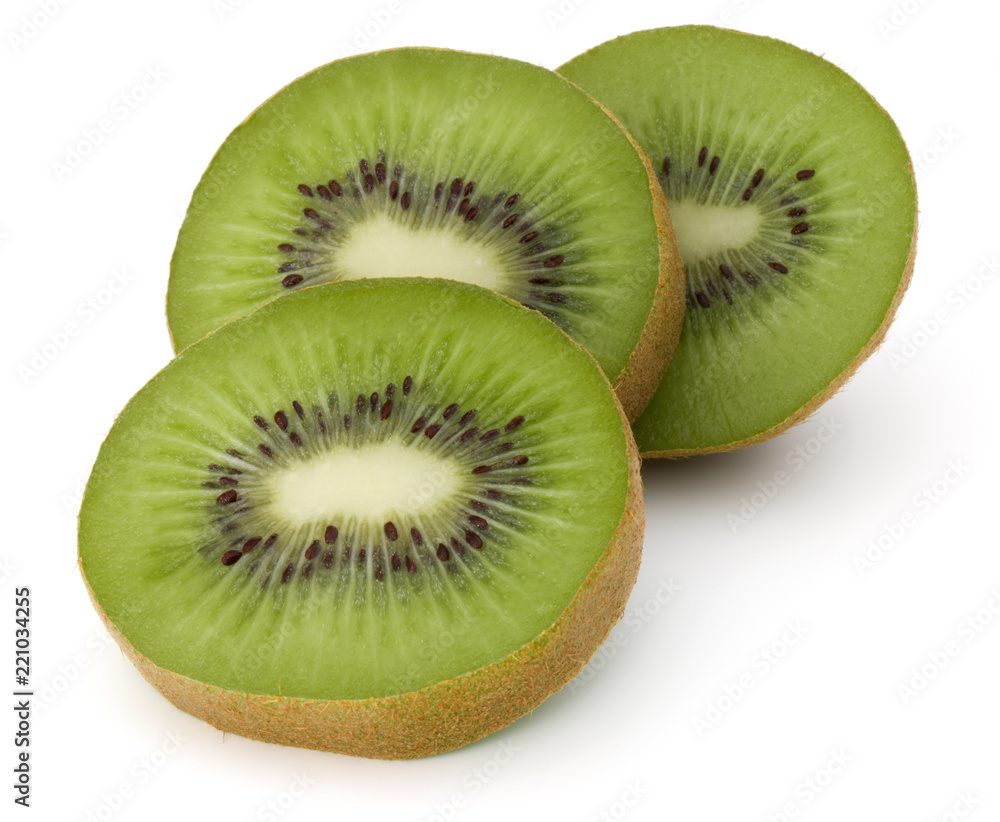 Sliced Kiwi fruit isolated on white background cutout Sliced Kiwi fruit isolated on white background cutout