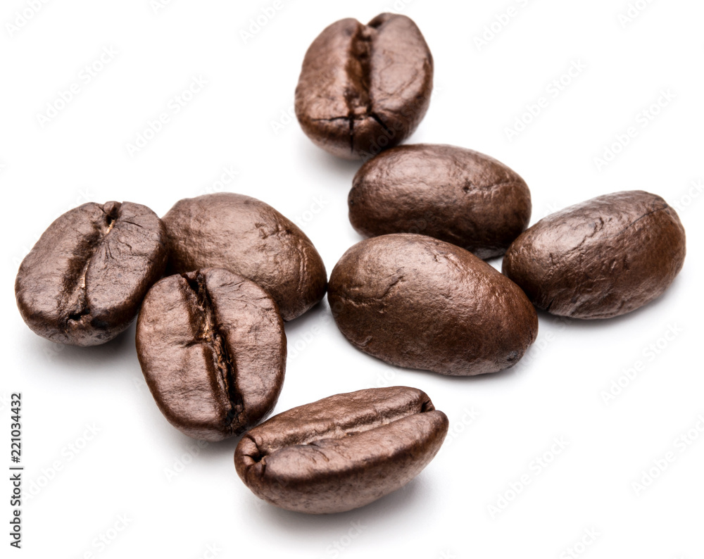 roasted coffee beans isolated in white background cutout roasted coffee beans isolated in white background cutout