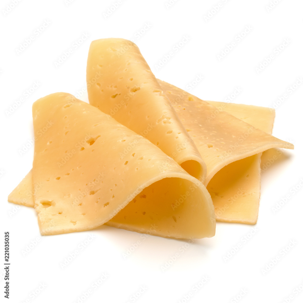 cheese slices isolated on white background cutout
