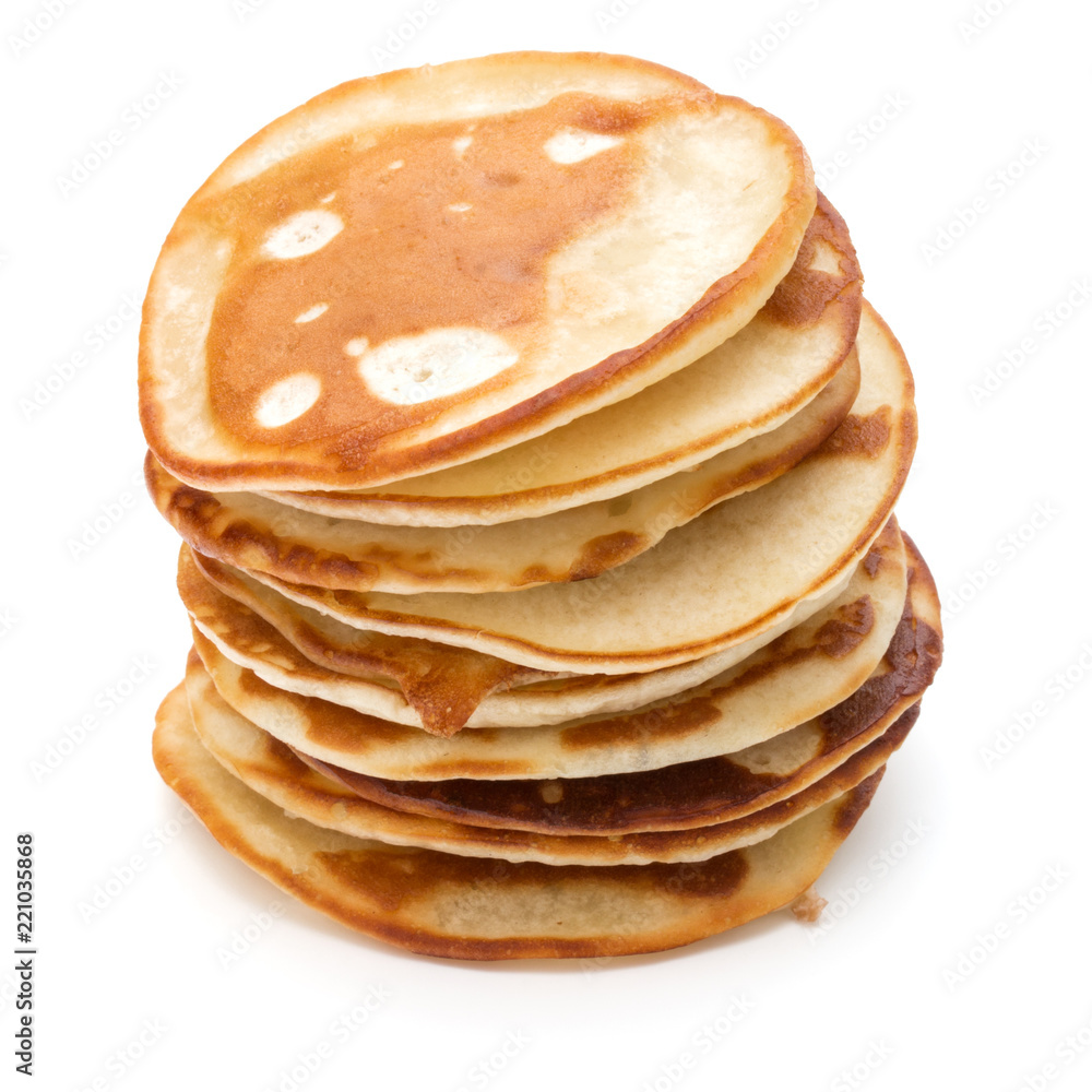 Pancakes stack on white background Pancakes stack on white background