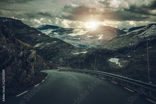 Dramatic Alpine Road in Norway