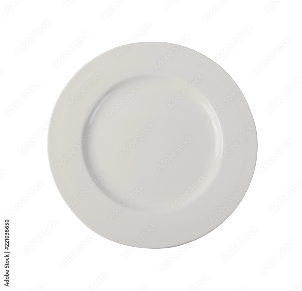 empty white plate top view isolated on white background empty white plate top view isolated on white background