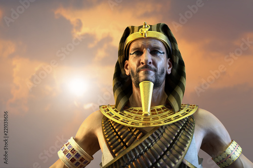 Obraz na plátně 3D Illustration of a ancient Egyptian Pharaoh render 3D
