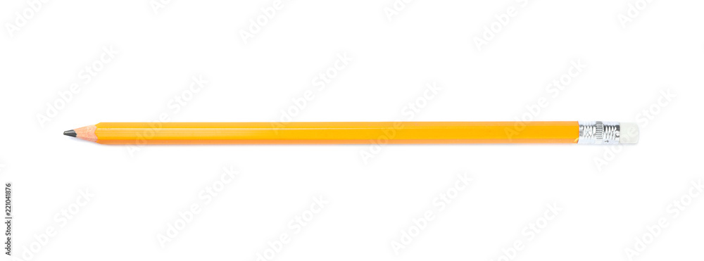 Pencil on white background. School stationery Pencil on white background. School stationery