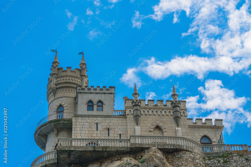 Swallows Nest, historical castle on the cape Ai-Todor over the Black Sea, landmark of Crimea